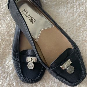 Michael Kors Lock Charm Black Flat Loafers